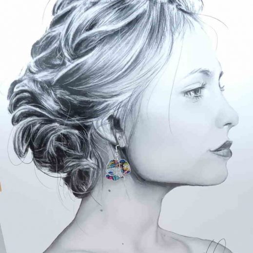 boucles d'oreilles oiseau colibri et coquelicot en liberty Strawberry thief denim boucles d'oreilles oiseau colibri et coquelicot en liberty Strawberry thief denim