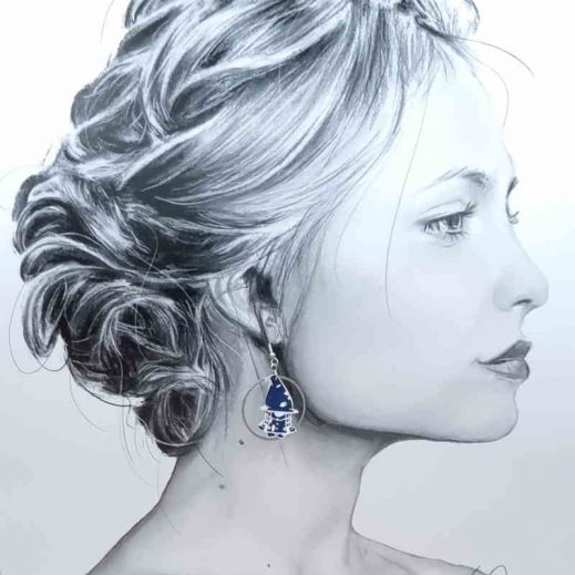 boucles d'oreilles lutins de noël liberty Capel navy boucles d'oreilles lutins de noël liberty Capel navy