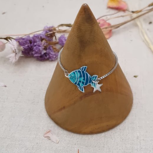 Bracelet ajustable poisson en liberty Capel canard Bracelet ajustable poisson en liberty Capel canard