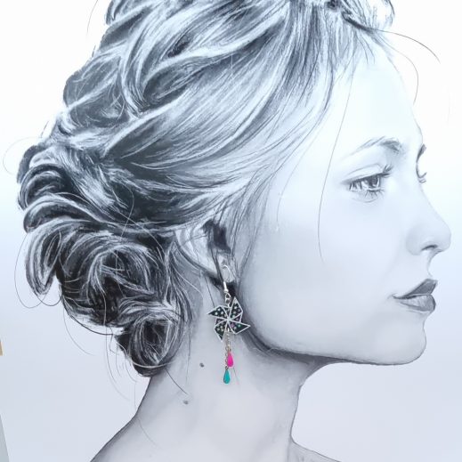 Boucles d'oreilles moulin à vent en Liberty adelajda Wish Boucles d'oreilles moulin à vent en Liberty adelajda Wish