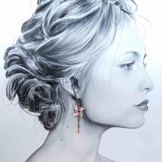 Boucles moulins à vent betsy ann sweet pink Boucles moulins à vent betsy ann sweet pink