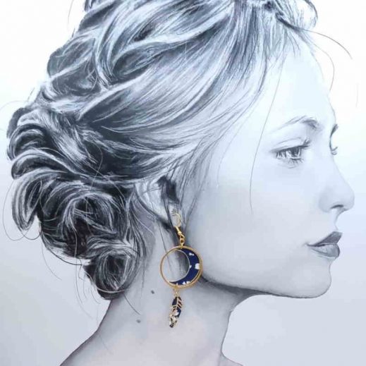 boucles lune et plume capel navy boucles lune et plume capel navy