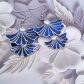 Boucles d'oreilles Gingko en TISSU liberty Capel indigo