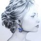Boucles d'oreilles Gingko en TISSU liberty Capel indigo
