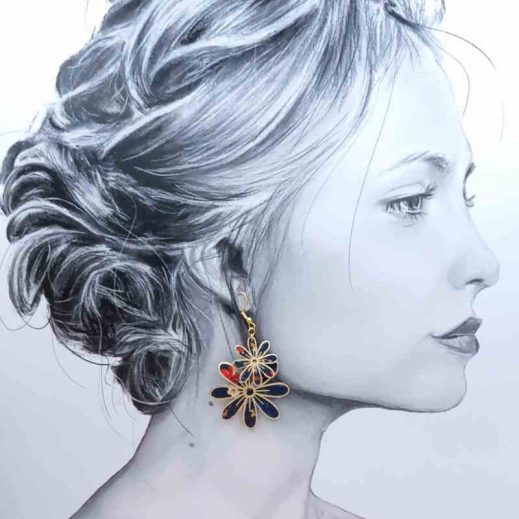 Boucles d'oreilles grandes Marguerites Donna leigh midnight Boucles d'oreilles grandes Marguerites Donna leigh midnight