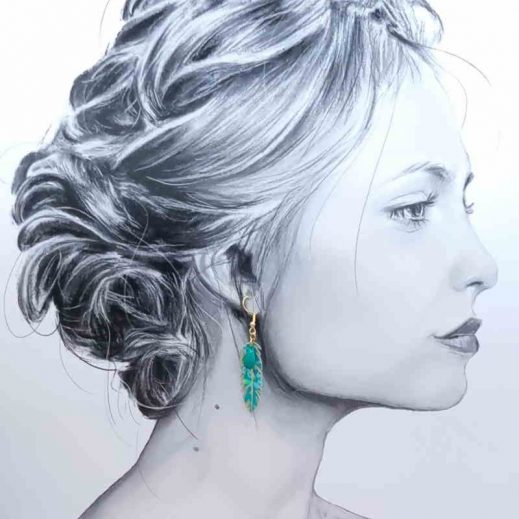 boucles d'oreilles colibri et plume petit pan hanako menthe boucles d'oreilles colibri et plume petit pan hanako menthe