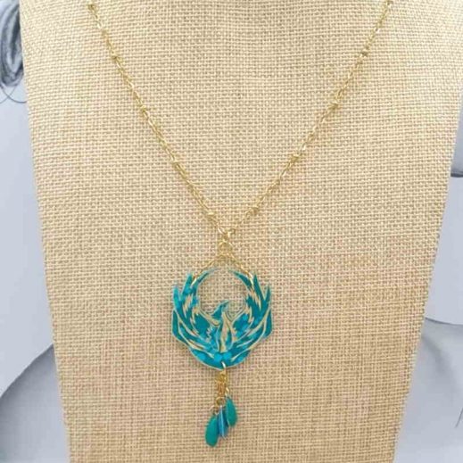 Collier Phoenix en Petit Pan Hanako menthe Collier Phoenix en Petit Pan Hanako menthe