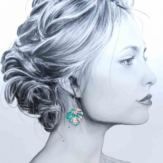 boucles d'oreilles Toucan et feuille en PETIT PAN Calendula boucles d'oreilles Toucan et feuille en PETIT PAN Calendula