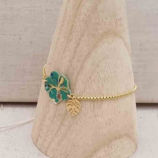 Bracelet ajustable fleur hibiscus en liberty donna leigh jade Bracelet ajustable fleur hibiscus en liberty donna leigh jade