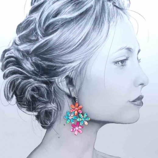 boucles d'oreilles 4 fleurs en Petit Pan boucles d'oreilles 4 fleurs en Petit Pan