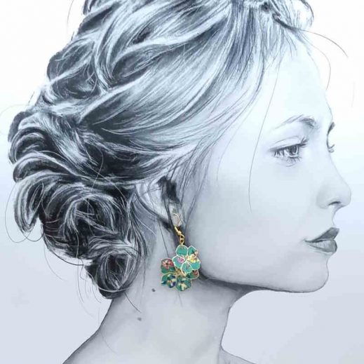 Boucles colibri et fleurs de cerisier en liberty donna leigh jade Boucles colibri et fleurs de cerisier en liberty donna leigh jade