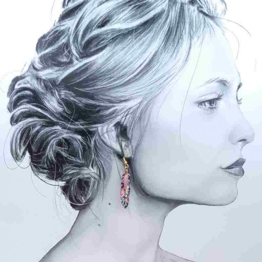 boucles d'oreilles colibri et plume en liberty wiltshire pois de senteur boucles d'oreilles colibri et plume en liberty wiltshire pois de senteur