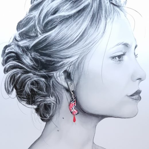 boucles d'oreilles papillon en liberty wiltshire pois de senteur boucles d'oreilles papillon en liberty wiltshire pois de senteur