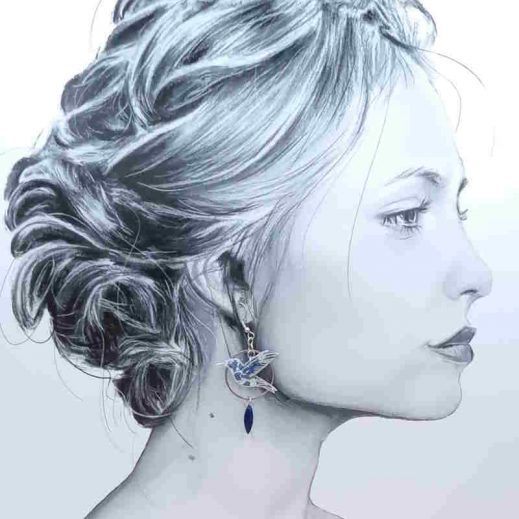 Boucles d'oreilles colibri margaret annie bleu Boucles d'oreilles colibri margaret annie bleu
