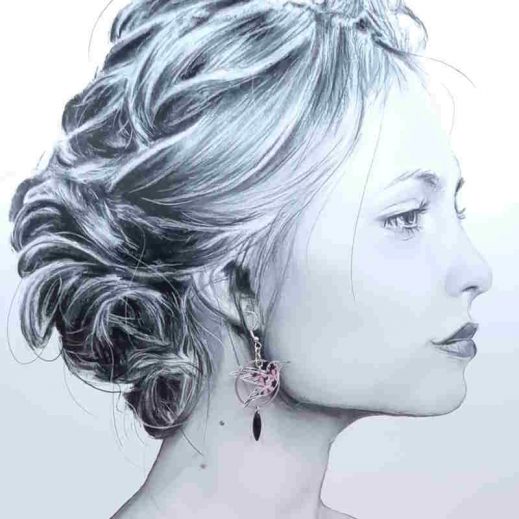 boucles d'oreilles colibri et coquelicot en liberty Star anisé violet boucles d'oreilles colibri et coquelicot en liberty Star anisé violet