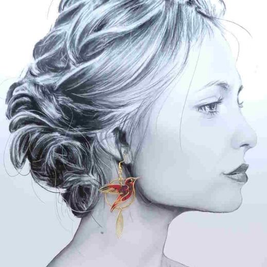 boucles d'oreilles grand colibri et grand hibiscus en liberty little eustacia boucles d'oreilles grand colibri et grand hibiscus en liberty little eustacia