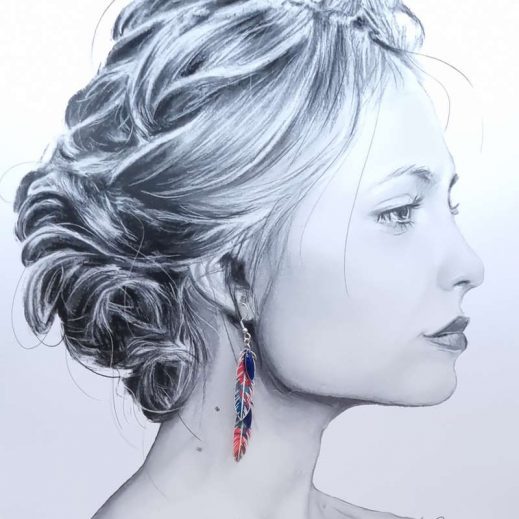 boucles d'oreilles Phoenix et plumes en liberty little Eustacia boucles d'oreilles Phoenix et plumes en liberty little Eustacia