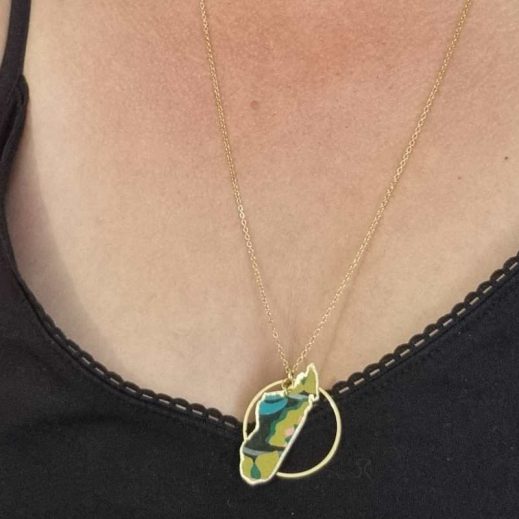 Collier Madagascar en liberty Revival moutarde Collier Madagascar en liberty Revival moutarde