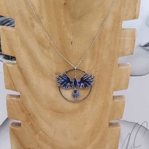 Collier Phoenix en liberty Capel indigo Collier Phoenix en liberty Capel indigo