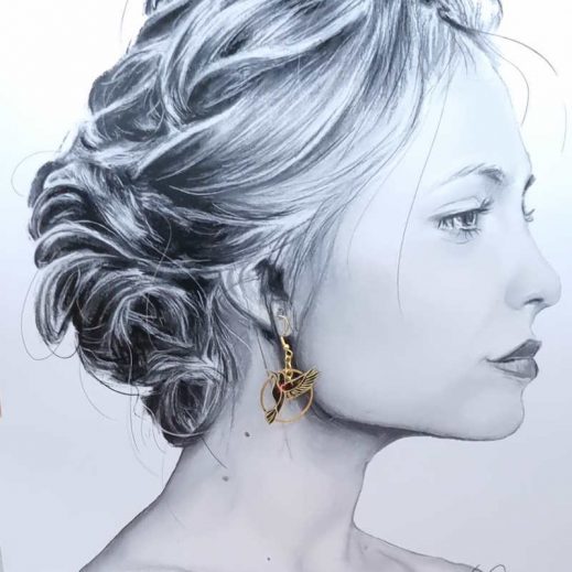 boucles d'oreilles colibri et fleurs de cerisier sakura en liberty erica noir boucles d'oreilles colibri et fleurs de cerisier sakura en liberty erica noir