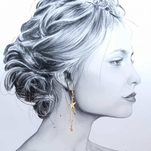 boucles d'oreilles oiseau hirondelle et étoiles en Petit Pan Power Flower blanc boucles d'oreilles oiseau hirondelle et étoiles en Petit Pan Power Flower blanc