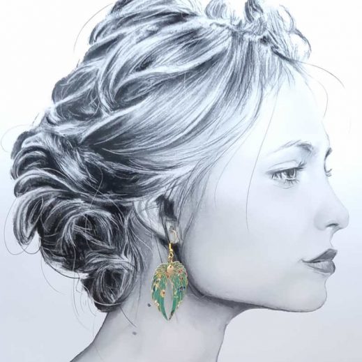 boucles d'oreilles ailes en liberty Donna leigh jade boucles d'oreilles ailes en liberty Donna leigh jade