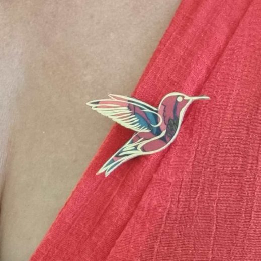 Broche colibri en liberty Little eustacia Broche colibri en liberty Little eustacia