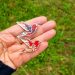Broche colibri en liberty Capel rubis