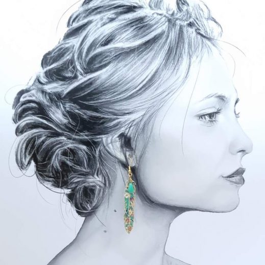Boucles d'oreilles plumes et arbre de vie en TISSU Liberty Donna Leigh Jade Boucles d'oreilles plumes et arbre de vie en TISSU Liberty Donna Leigh Jade