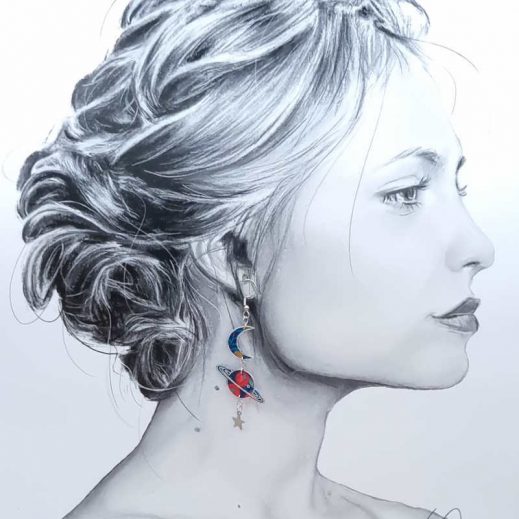 boucles d'oreilles étoiles, lune, planète liberty wiltshire nausicaa boucles d'oreilles étoiles, lune, planète liberty wiltshire nausicaa