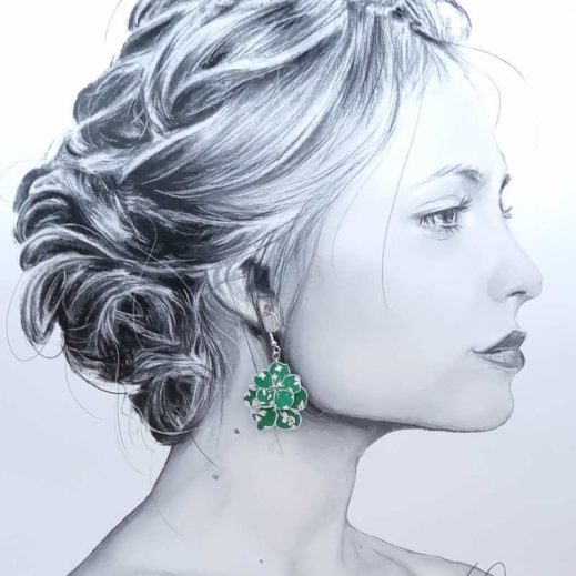 Boucles d'oreilles Paresseux et fleurs de cerisier sakura en liberty Capel émeraude Boucles d'oreilles Paresseux et fleurs de cerisier sakura en liberty Capel émeraude