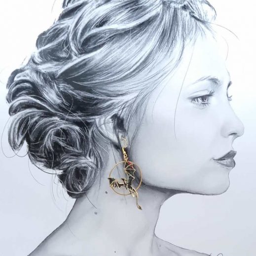 boucles d'oreilles dragons liberty Erica noir boucles d'oreilles dragons liberty Erica noir