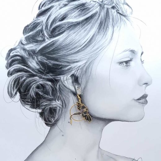 boucles d'oreilles dragons liberty Erica noir boucles d'oreilles dragons liberty Erica noir