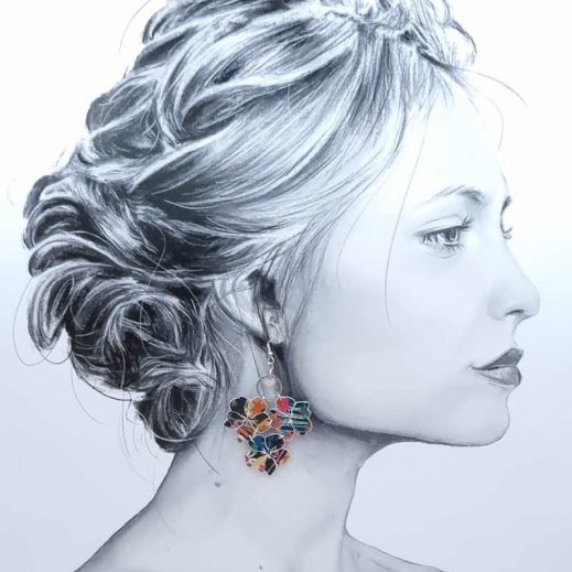 boucles d'oreilles fleurs de cerisier Sakura en liberty Faria B boucles d'oreilles fleurs de cerisier Sakura en liberty Faria B
