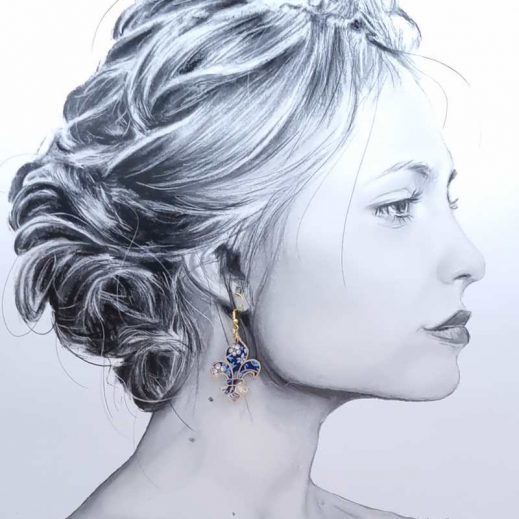 Boucles d'oreilles lys en Liberty Strawberry thief marjorelle Boucles d'oreilles lys en Liberty Strawberry thief marjorelle