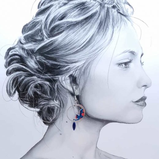 Boucles d'oreilles chats en liberty Wiltshire Nausica Boucles d'oreilles chats en liberty Wiltshire Nausica