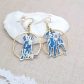 Boucles d'oreilles chien beagle en liberty margaret annie bleu
