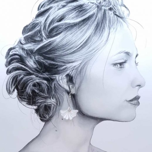 Boucles d'oreilles Ginkgo en tissu liberty IANTHE Boucles d'oreilles Ginkgo en tissu liberty IANTHE