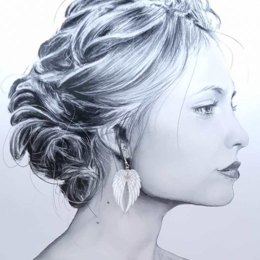 boucles d'oreilles ailes en liberty Ianthe boucles d'oreilles ailes en liberty Ianthe