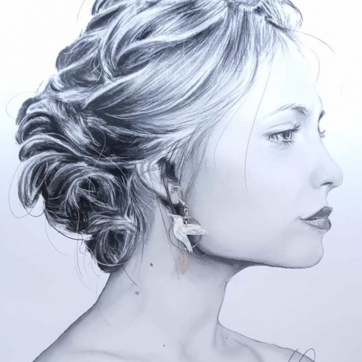 Boucles d'oreilles colibri en liberty IANTHE Boucles d'oreilles colibri en liberty IANTHE