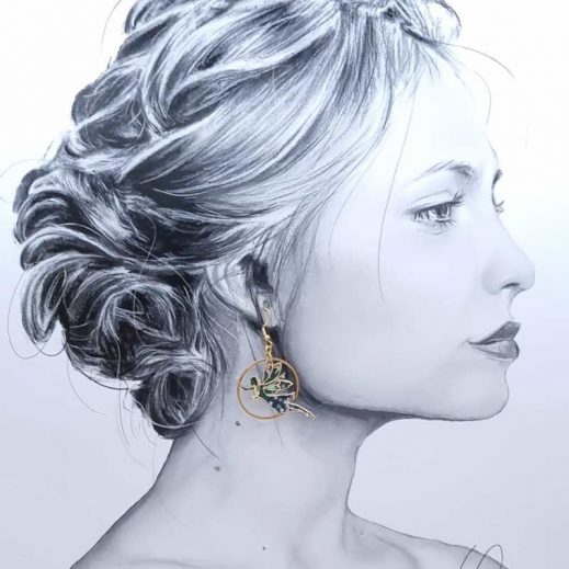 boucles d'oreilles fée et étoiles en liberty Adelajda wish boucles d'oreilles fée et étoiles en liberty Adelajda wish