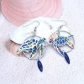 boucles d'oreilles tortue en liberty Strawberry theif denim