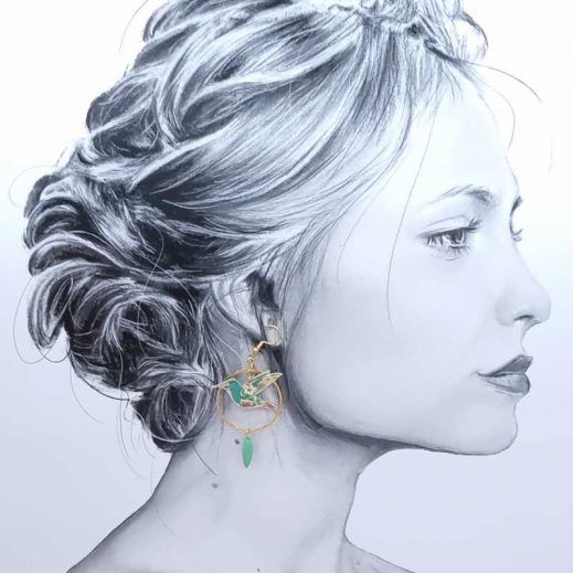 boucles d'oreilles Arbre de vie et colibri en liberty donna leigh jade boucles d'oreilles Arbre de vie et colibri en liberty donna leigh jade