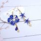 Boucles étoiles et fleur hibiscus en liberty glenjade violet
