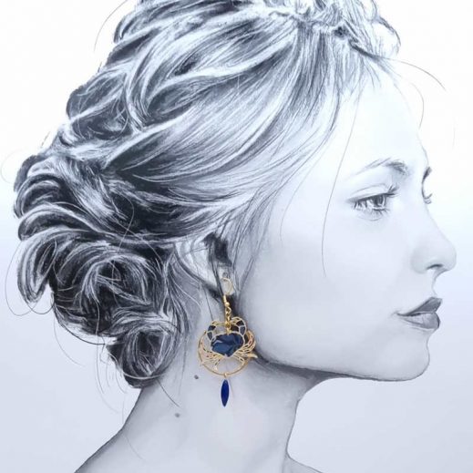 boucles crabe cancer et étoiles perséphone violine 2 boucles cancer crabe perséphone violine