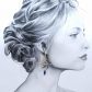boucles d'oreilles tortue en liberty Perséphone bleu