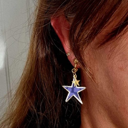 boucles d'oreilles étoiles en liberty Glenjade violet boucles d'oreilles étoiles en liberty Glenjade violet