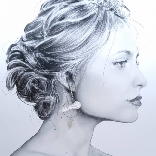 boucles d'oreilles double-croches et micro en liberty IANTHE boucles d'oreilles double-croches et micro en liberty IANTHE