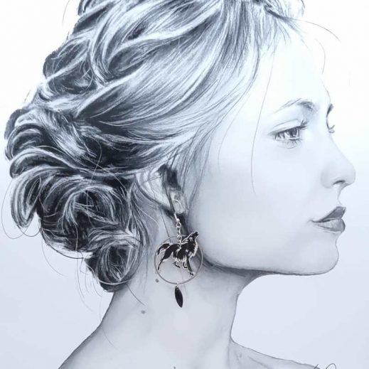 boucles loup liberty erica noir et acier argenté 3 boucles loup liberty erica noir et acier argenté