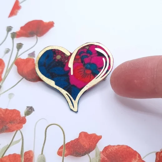 broche coeur ciara pétrole broche coeur ciara pétrole